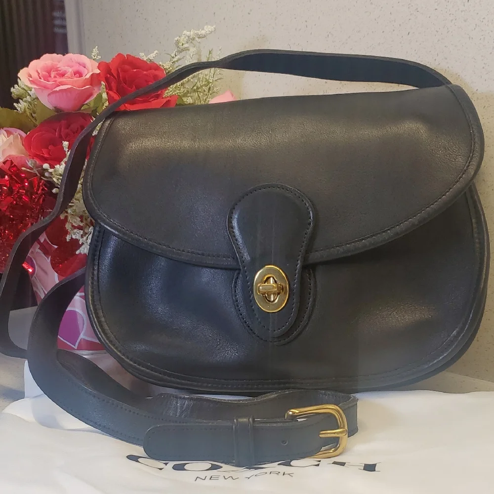 USA 🇺🇲 Vintage COACH 9954 Black Leather Crossbody